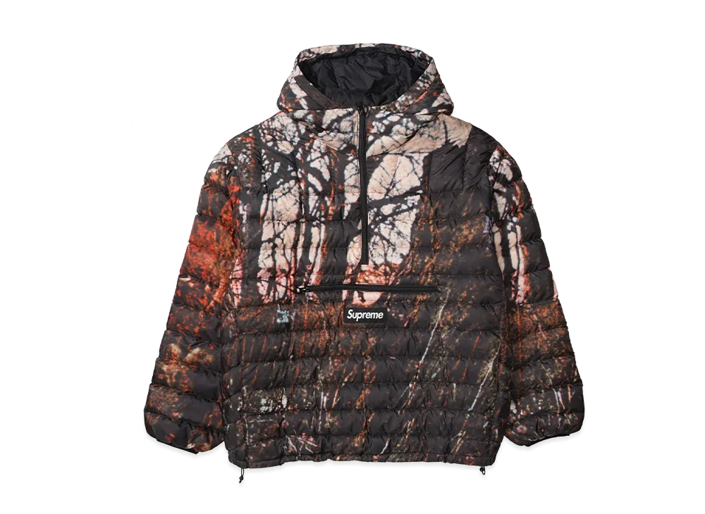 シュプリーム マイクロ ダウン ハーフ ジップ フーディ プルオーバー "ウッズ" (20FW)