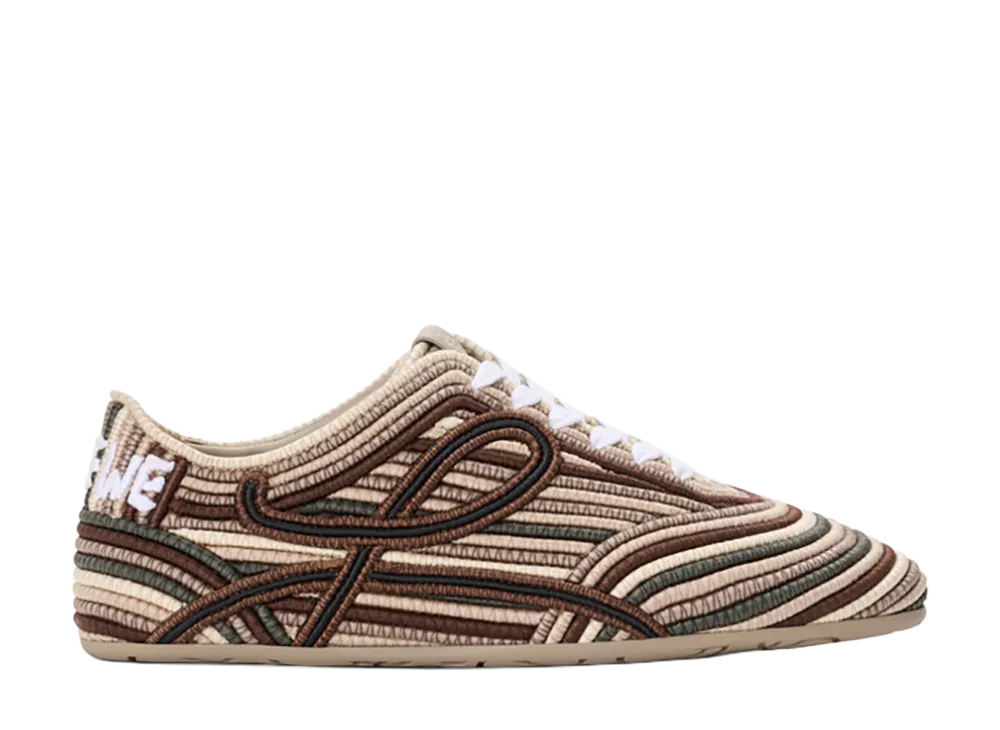 LOEWE Yago Sneaker in Embroidered Canvas "Brown Multi Tone"