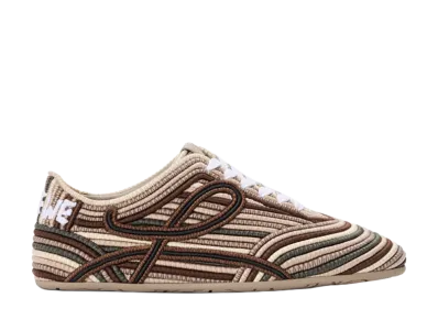 LOEWE Yago Sneaker in Embroidered Canvas "Brown Multi Tone"