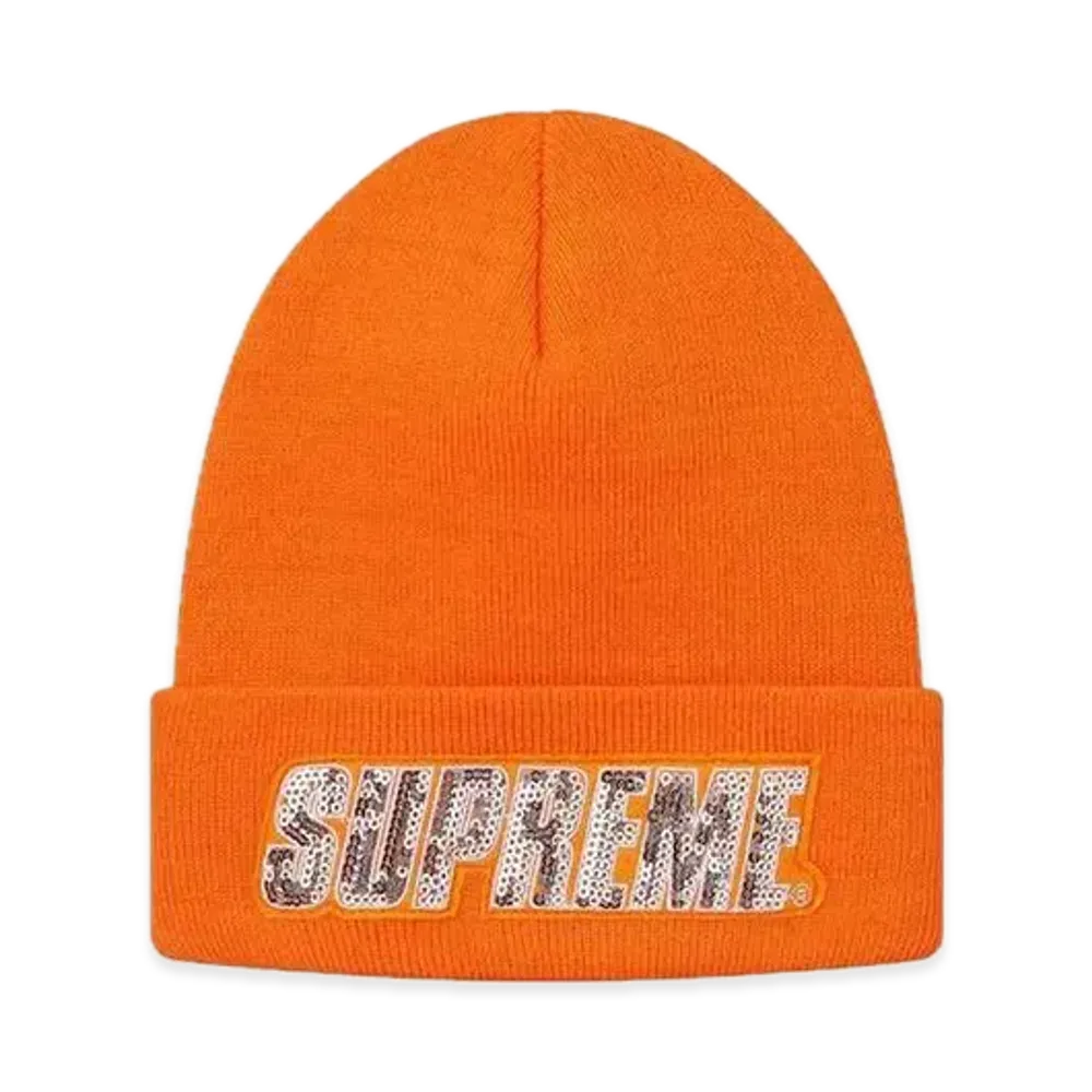 Supreme Sequin Beanie "Orange"