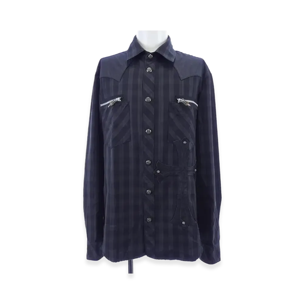 Chrome Hearts Large Cross Patch L/S Shirt "Gray"