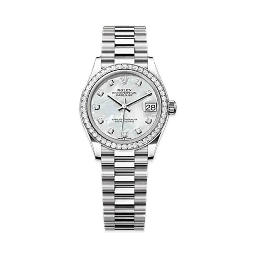 ROLEX Datejust 31mm White Gold Diamond 278289RBR "White Mother-of-Pearl"