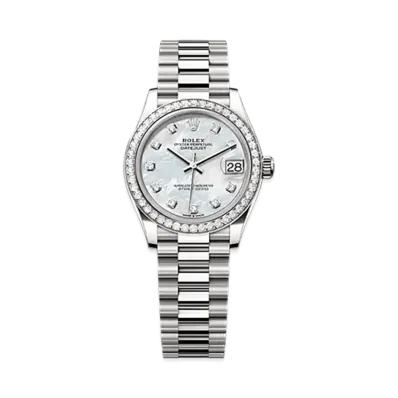 ROLEX Datejust 31mm White Gold Diamond 278289RBR "White Mother-of-Pearl"