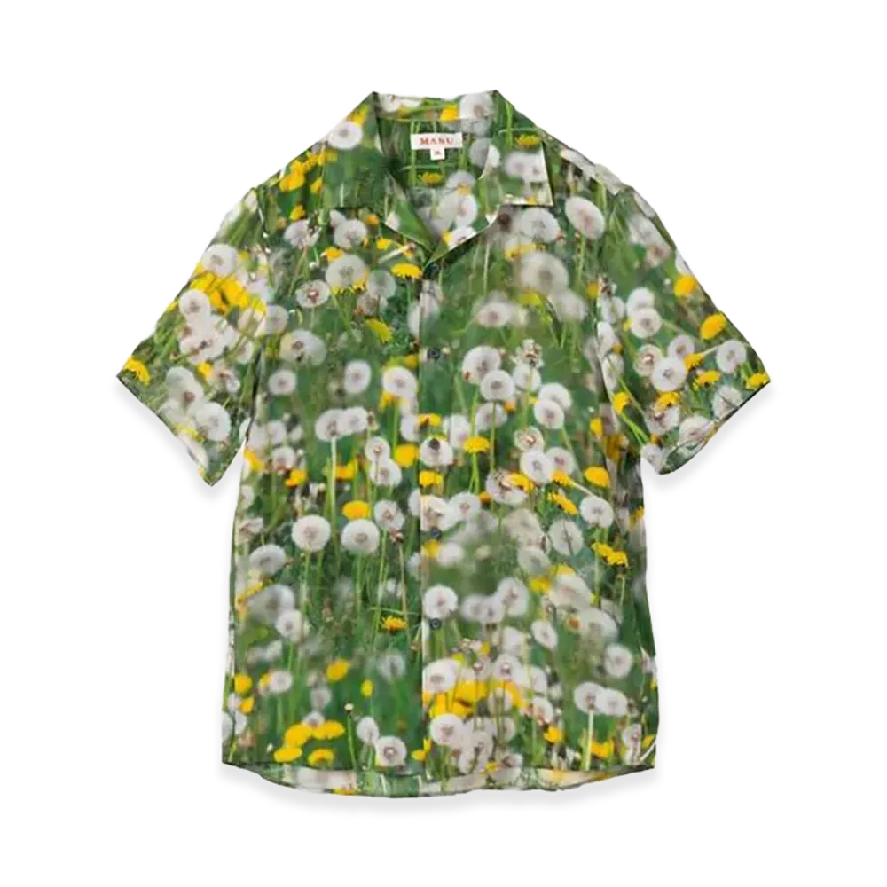 MASU Print Open Collar Shirt "Dandelion"