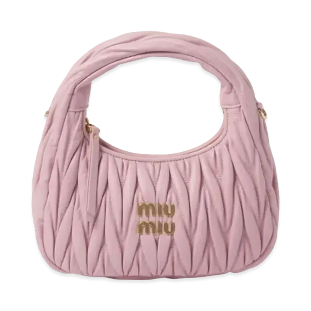 MIUMIU Wander Matelasse Nappa Leather Hobo Bag "Pink"