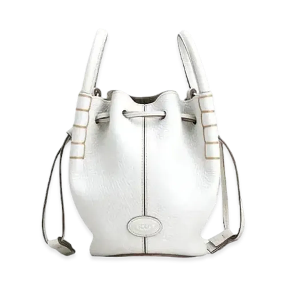 TOD'S Bucket Bag In Leather Micro "White"