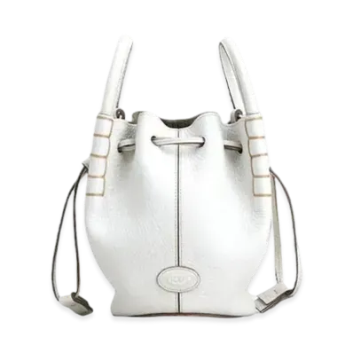 TOD'S Bucket Bag In Leather Micro "White"