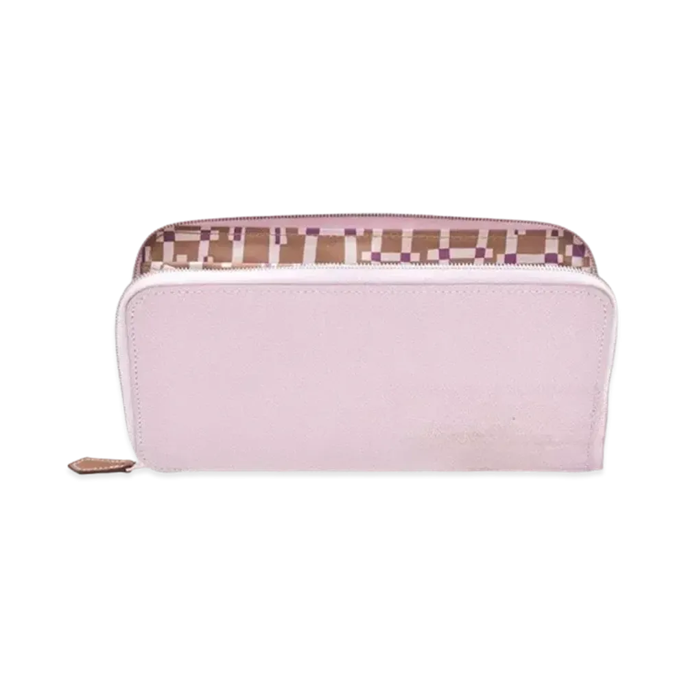 Hermes Azap Silk'In Long Veau Epsom/Silk "Mauve Pere/Chai/Silver"