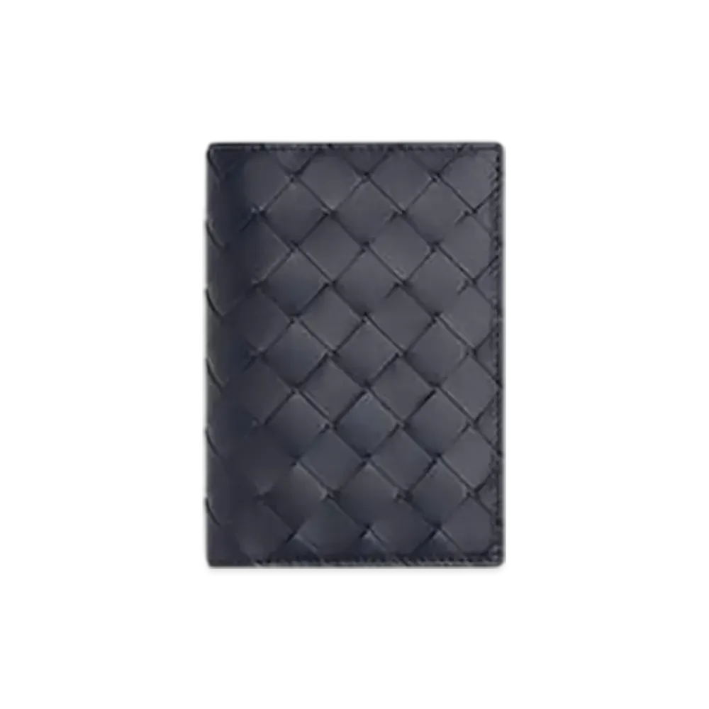 Bottega Veneta Intrecciato Passport Case "Abyss/Cypress"