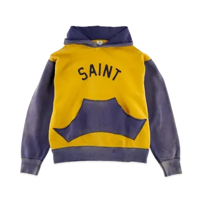 SAINT Mxxxxxx FELT HOODIE "Yellow Navy"