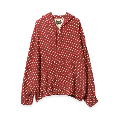 NEEDLES Zipped Hoody Double Weave Jacquard "Red/Heart"