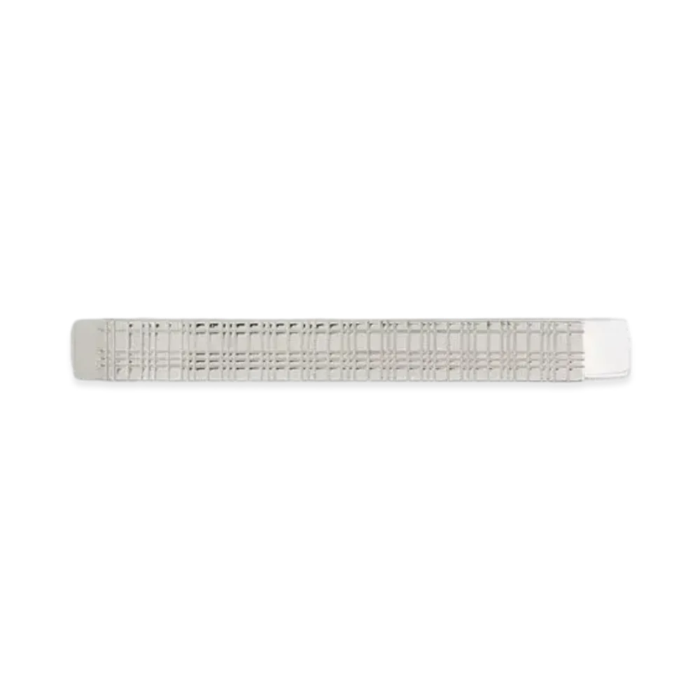 Burberry Check Engraved Palladium-Plated Tie Bar "Palladium"