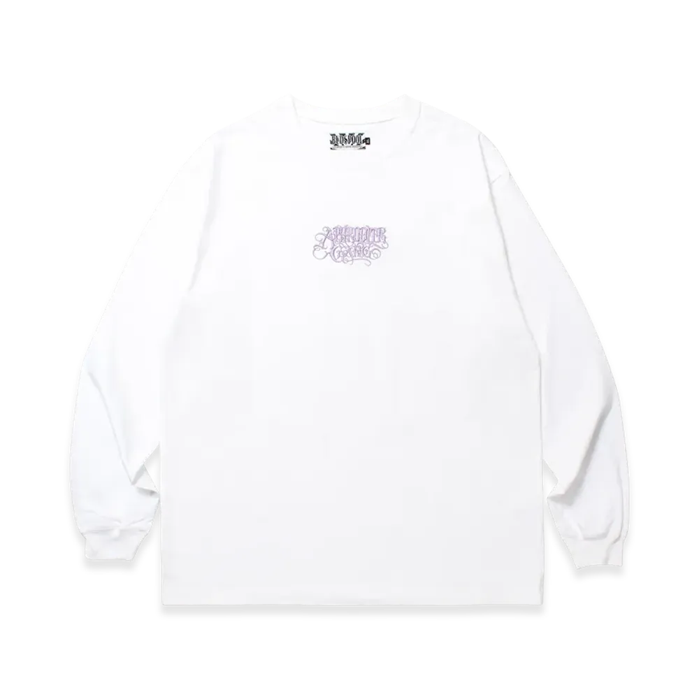 APHRODITEGANG Classic Logo Embroidery L/S Tee "White/Purple"