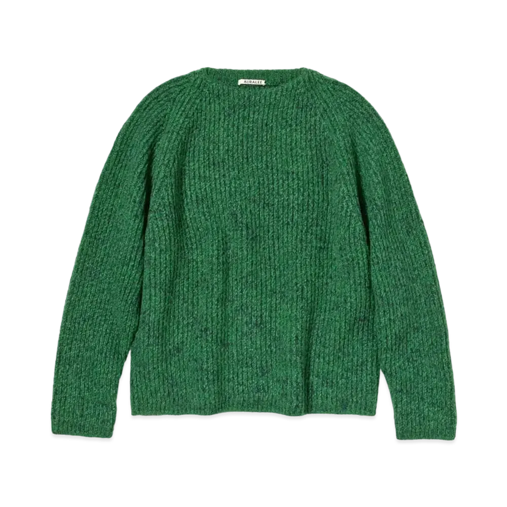 AURALEE WOOL BABY ALPACA MIX RIB KINT P/O "Green"