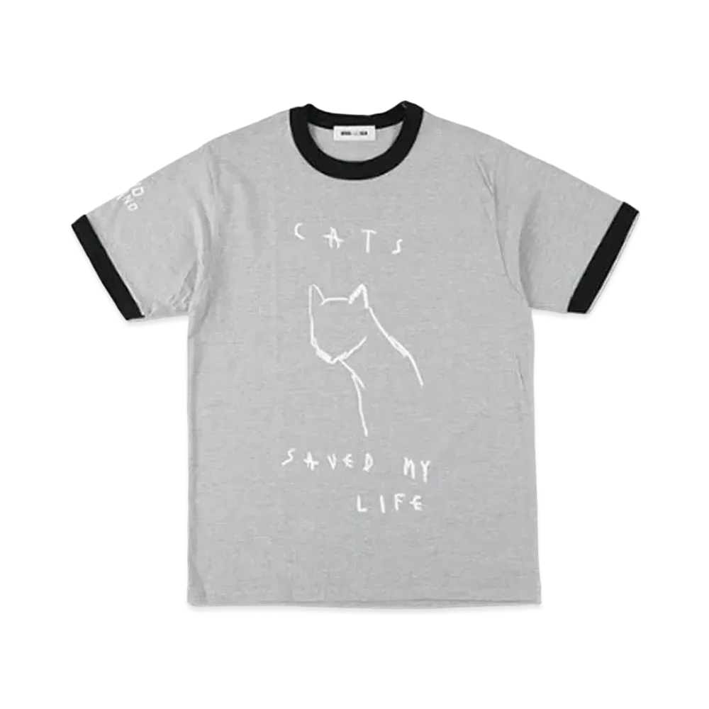 WIND AND SEA x Levi Pata Ringer tee (cats) "Gray/Black"