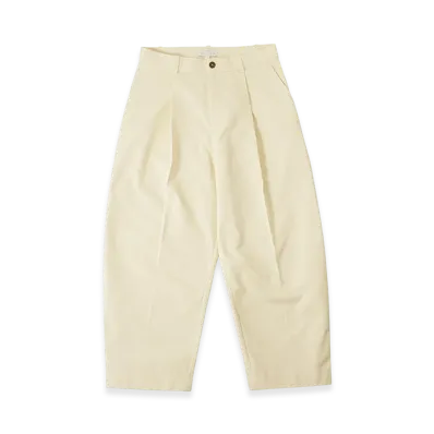 STUDIO NICHOLSON Cotton Pants Bridges "Cream"