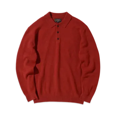 BEAMS Knit Polo 9G "Burgund"