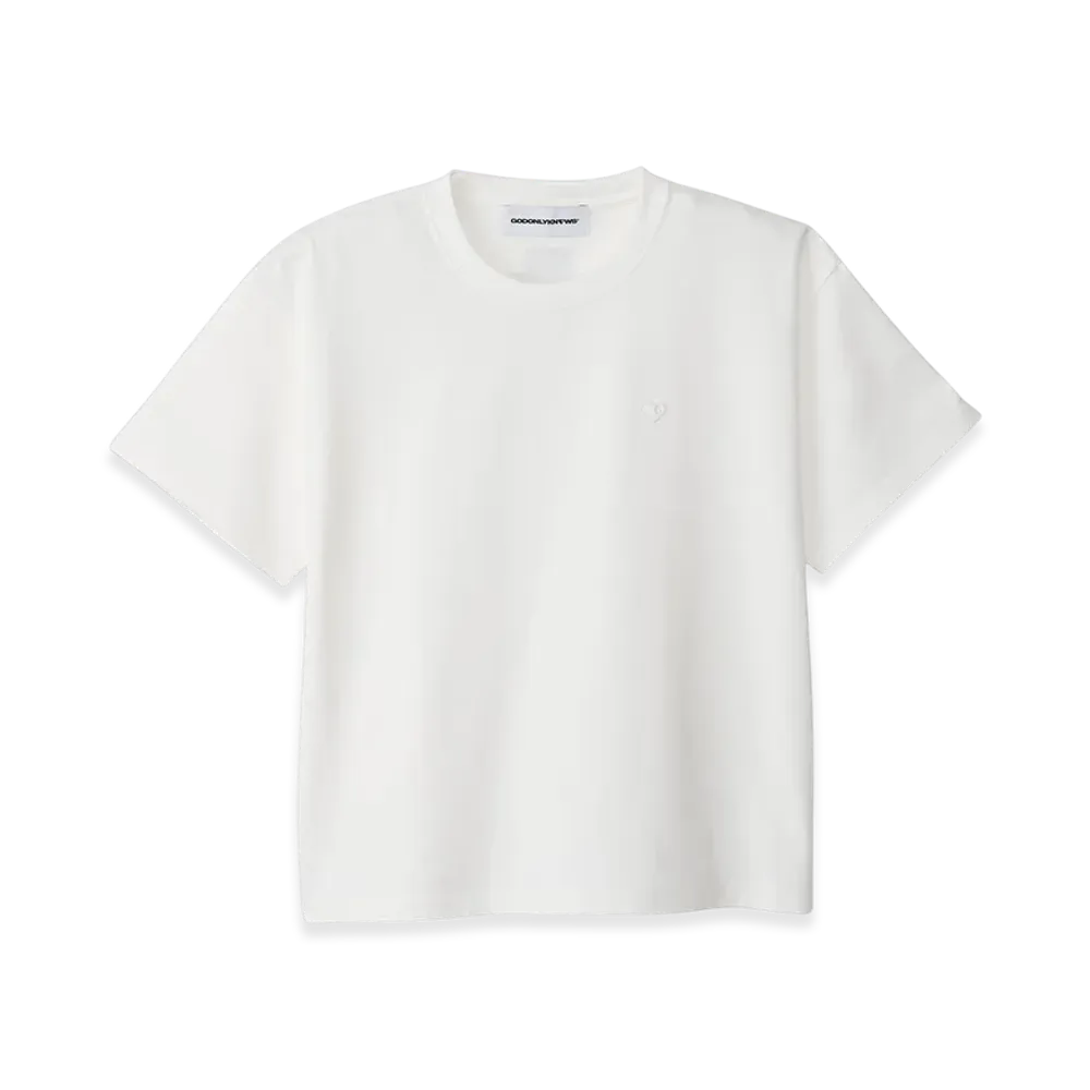 GOD ONLY KNOWS Back Logo Print T-Shirt "White"