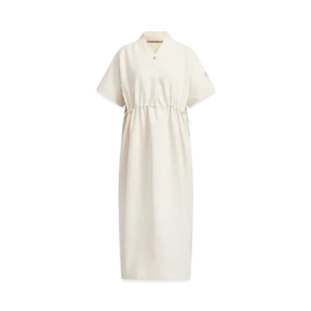 adidas Luxflow Casual Woven Short Sleeve Dress "Warm Vanilla"