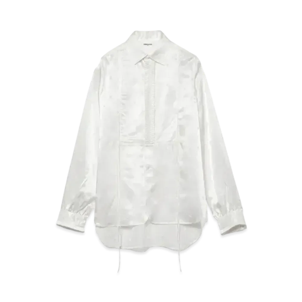 FUMIKA UCHIDA Geometric Pattern Pleated Shirt "White"