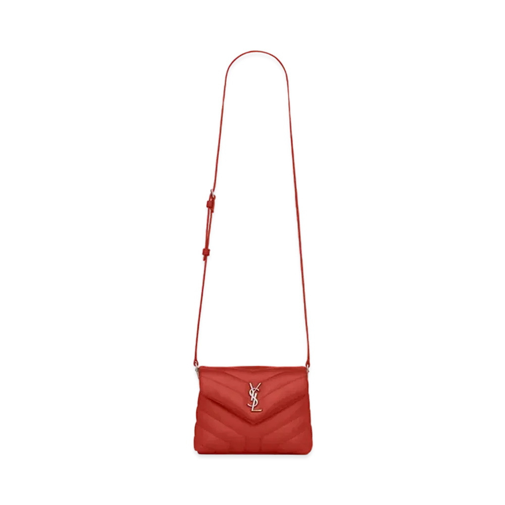 Saint Laurent Loulou Toy Bag In Matelasse Y Leather "Orange"