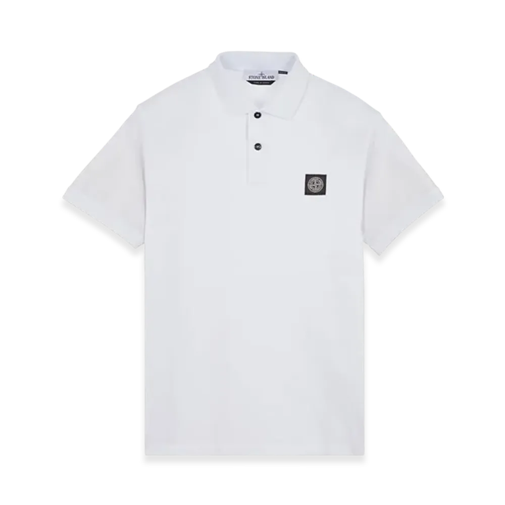Stone Island 2SC17 Stretch Cotton Pique Polo Shirt - 24SS "White"