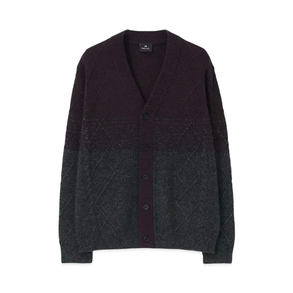 Paul Smith Diamond Cable Gradation Cardigan "DarkPurple"