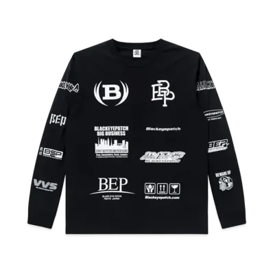 Black Eye Patch Multi Logo L/S Tee "Black"