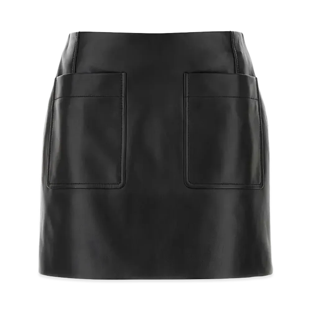 Bottega Veneta Women's Leather Mini Skirt "Black"