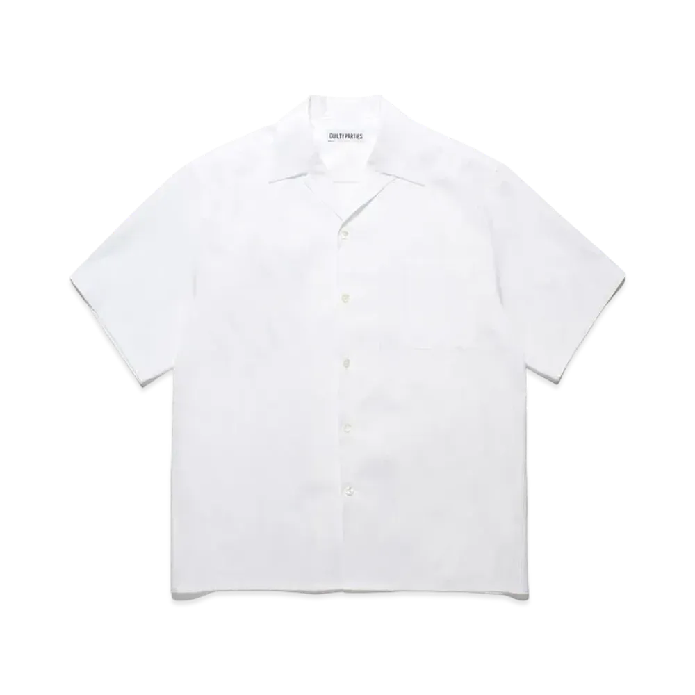 WACKO MARIA Tessitura Monti / Open Collar Shirt "White"
