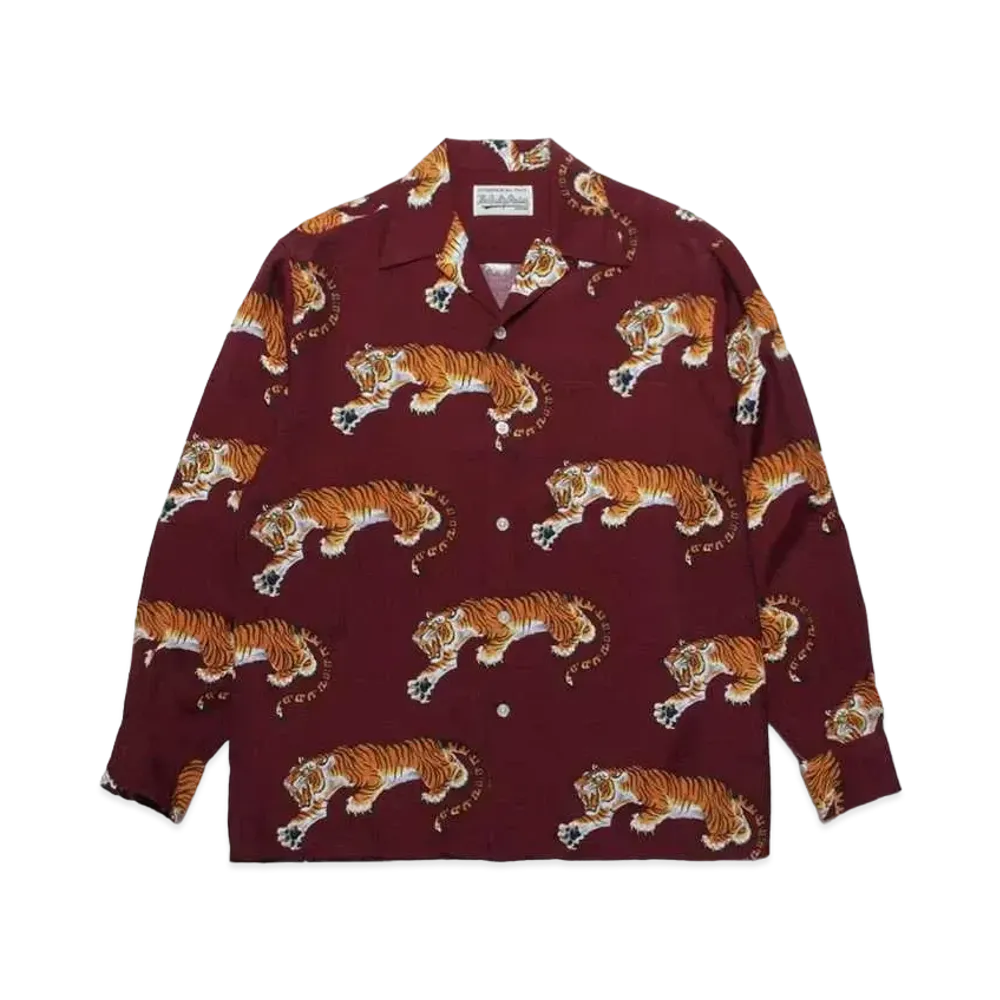 WACKO MARIA x TIM LEHI HAWAIIAN L/S SHIRT 20SS "Bordeaux"