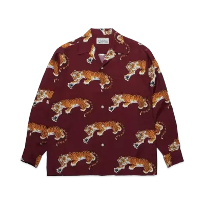 WACKO MARIA x TIM LEHI HAWAIIAN L/S SHIRT 20SS "Bordeaux"