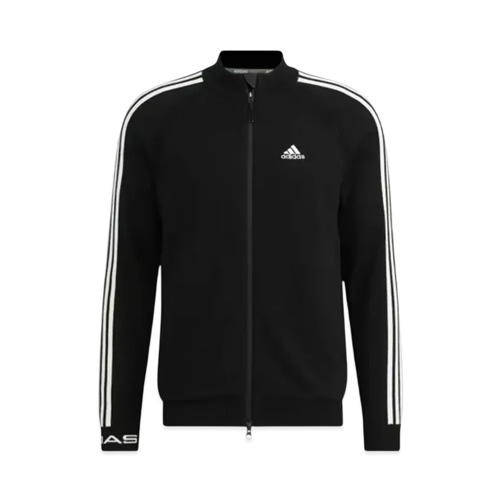 adidas 3-Stripes Windproof Long Sleeve Lining Full Zip Sweater "Black"