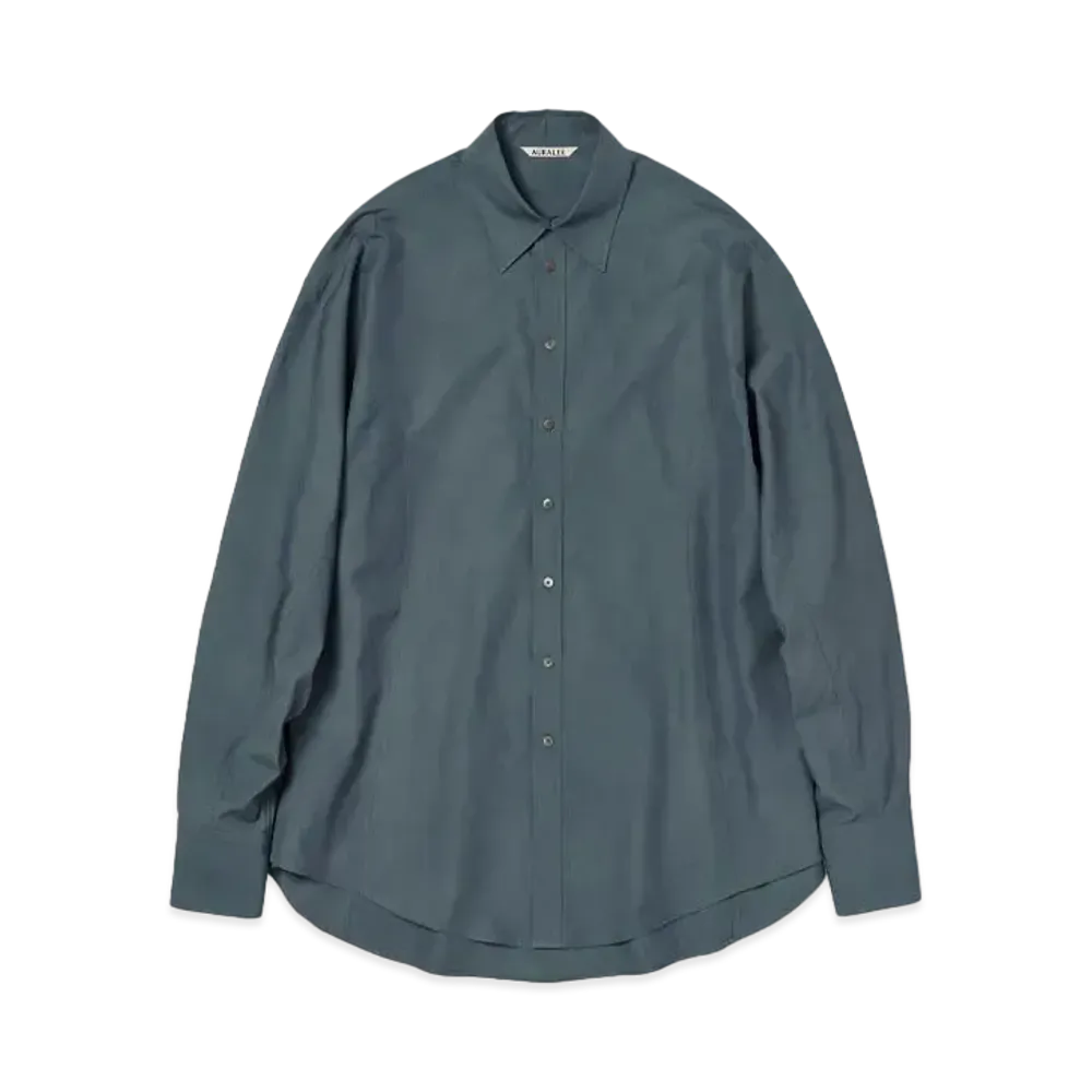 AURALEE High Count Finx Ox Dolman Sleeve Shirt "Dark Blue"