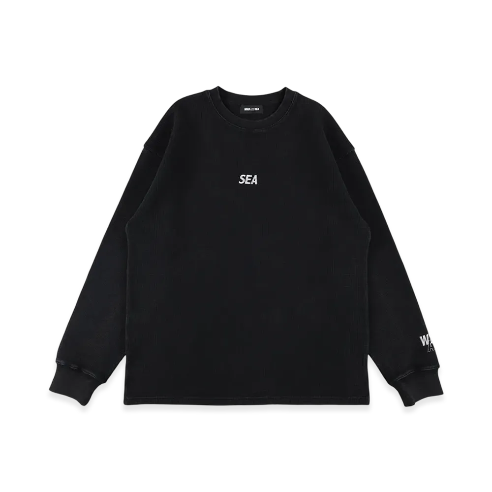 WIND AND SEA Heavy Waffle L/S Tee "Black"