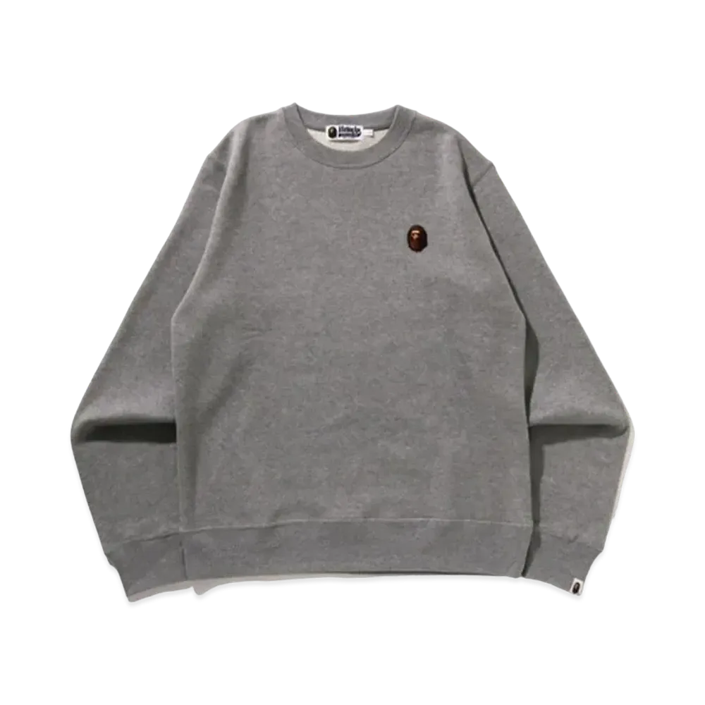 A BATHING APE One Point Crewneck Sweatshirt "Gray"