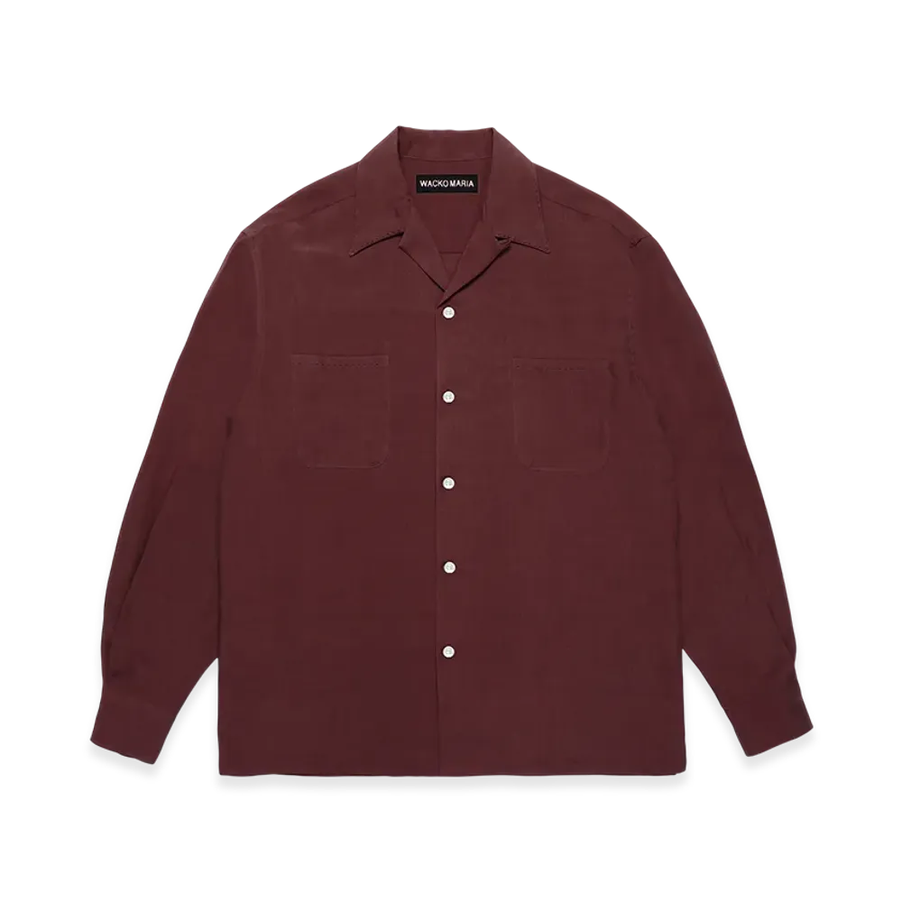 WACKO MARIA 50's Open Collar Shirt "Burgundy"