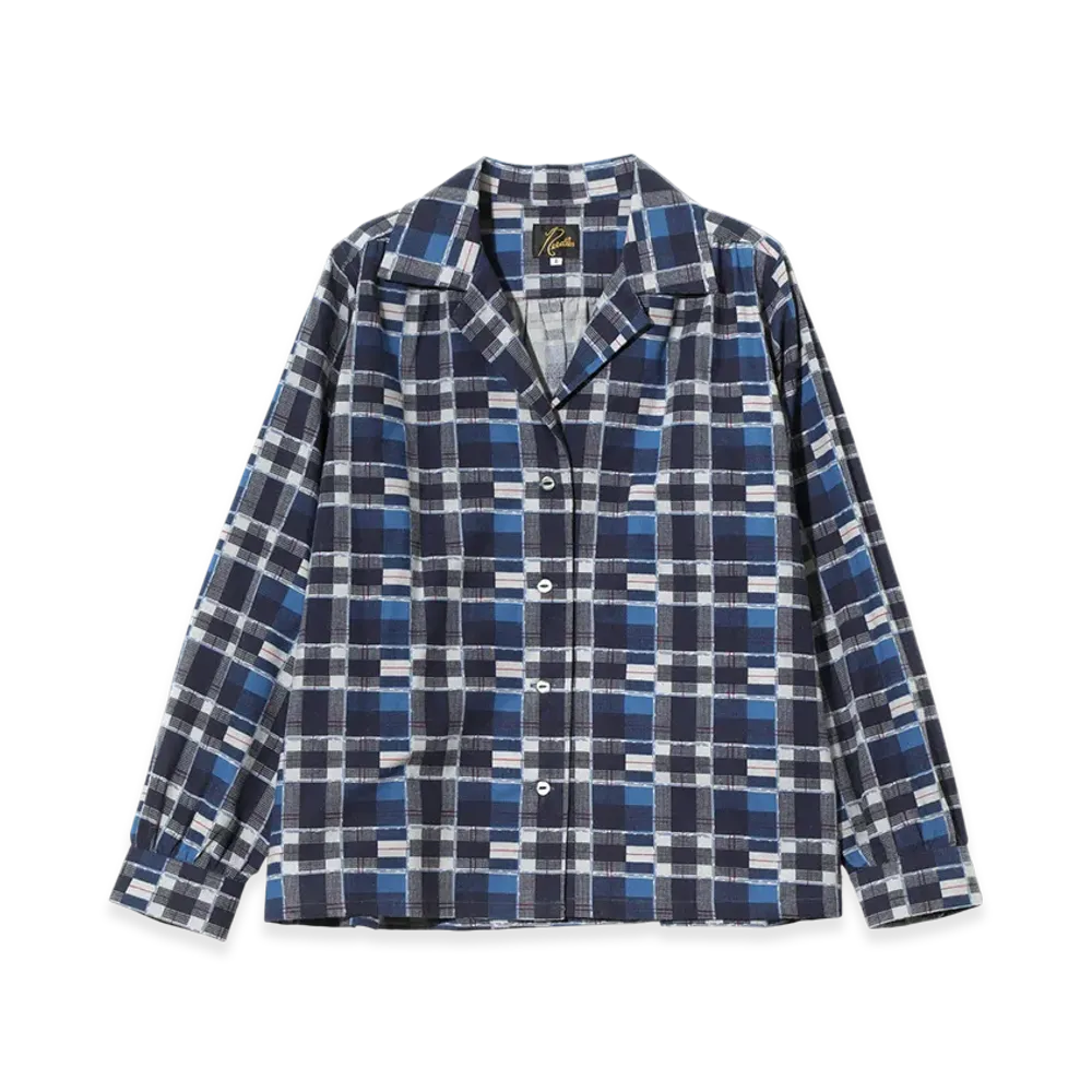 NEEDLES Gathered Blouse - Printed Flannel / Plaid "Blue"