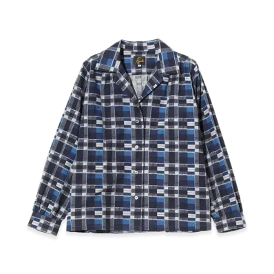 NEEDLES Gathered Blouse - Printed Flannel / Plaid "Blue"