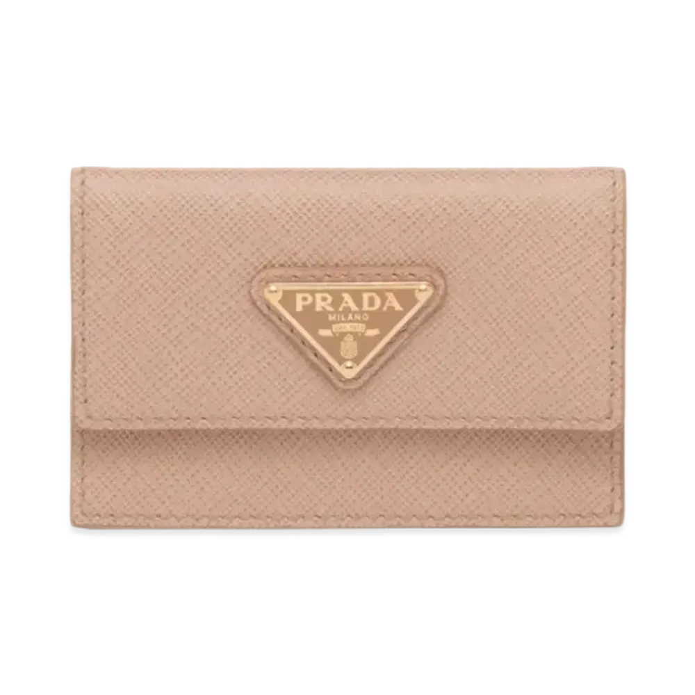 PRADA Saffiano Leather Card Case "Powder Pink"
