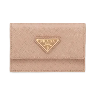 PRADA Saffiano Leather Card Case "Powder Pink"
