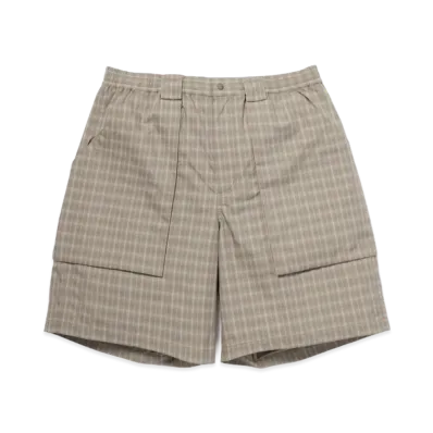 DAIWA PIER39 Women's Tech 3D Pocket Cargo Shorts Summer Plaid "Sage Gray"