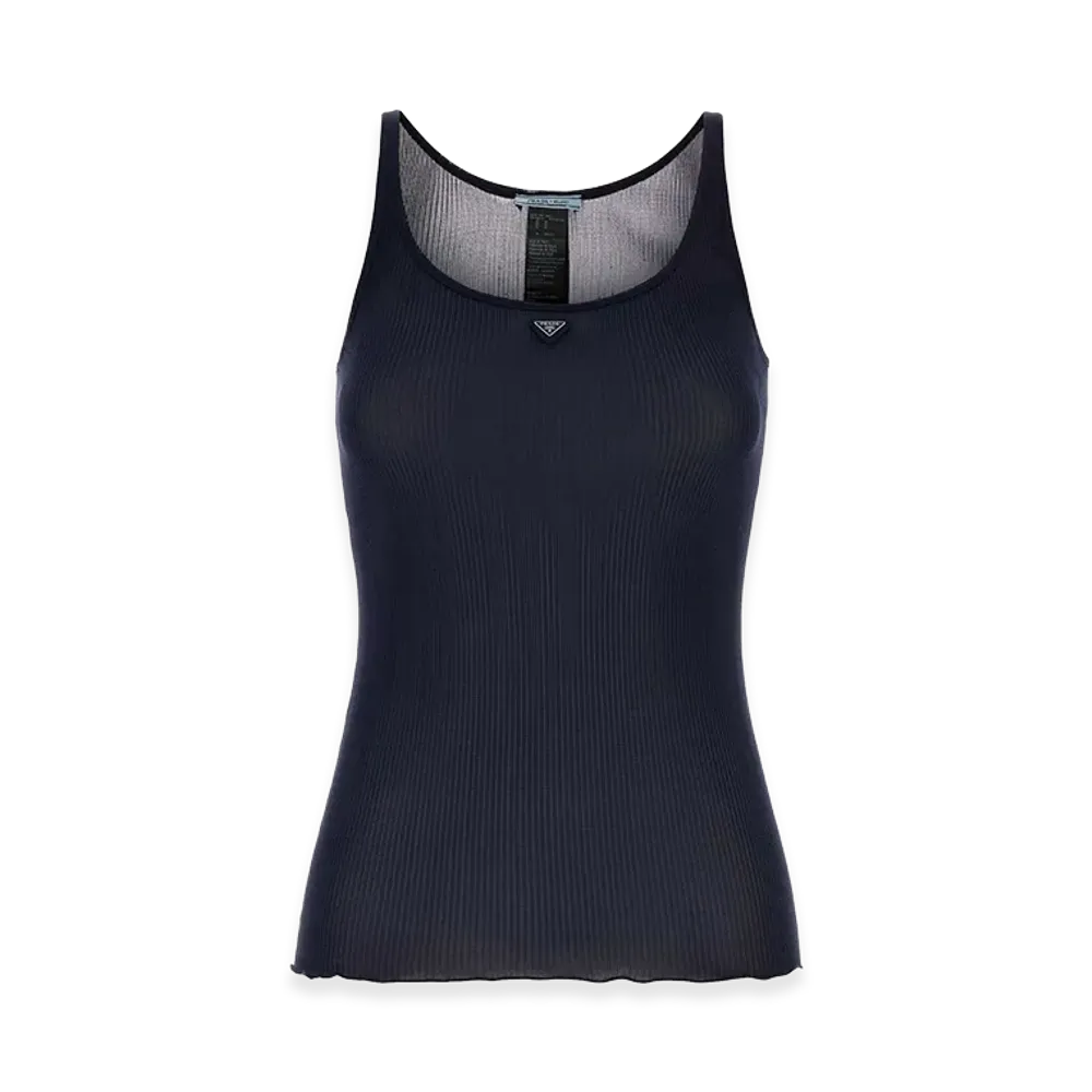 PRADA Women's Silk Tank Top "Navy Blue"