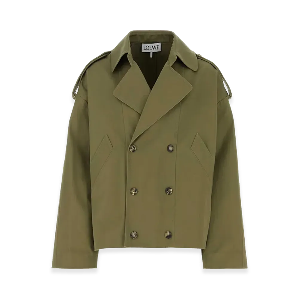 LOEWE Cotton Trench Coat "Green"