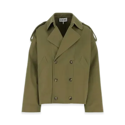 LOEWE Cotton Trench Coat "Green"