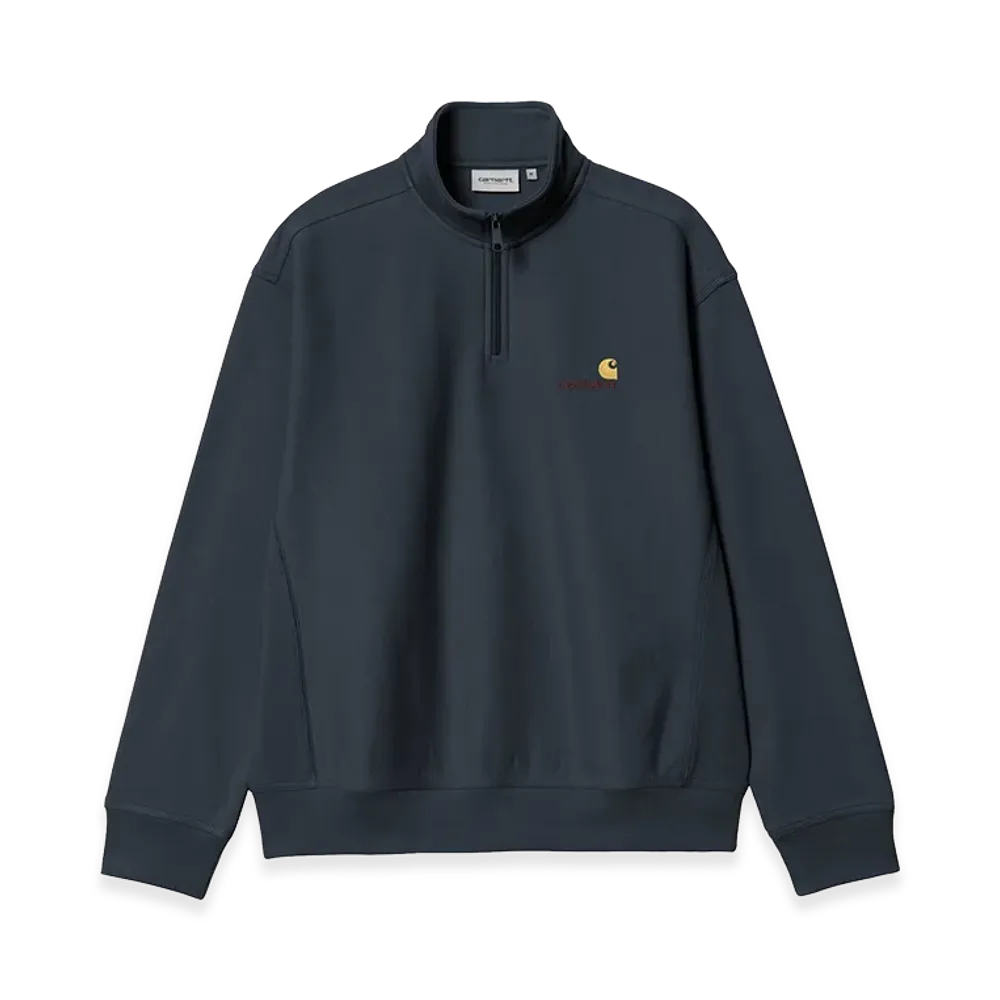Carhartt WIP Half Zip American Script Sweat "Deep Night"