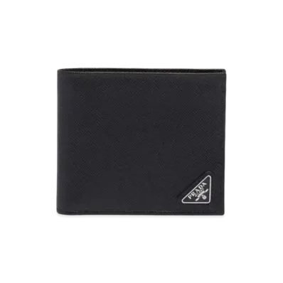 PRADA Saffiano Leather Wallet "Black"