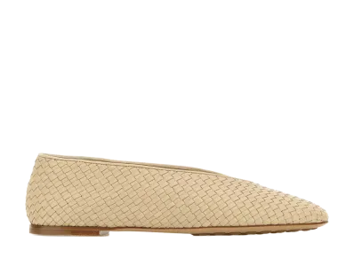 Bottega Veneta Women's Leather Rosa Ballerinas "Cream"