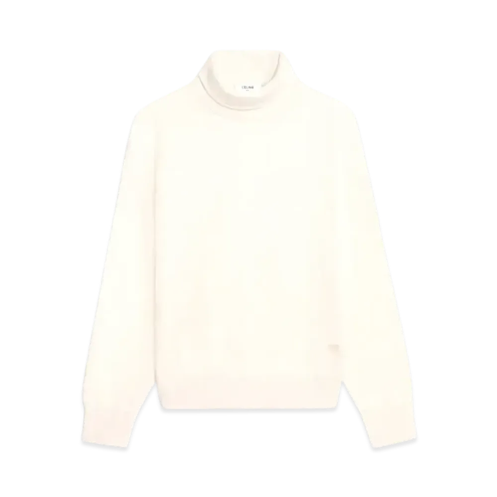 CELINE Turtleneck Sweater In Fine Wool "Off White"