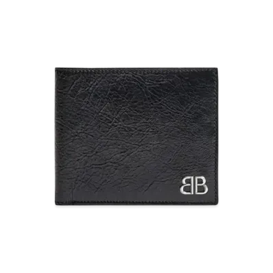 BALENCIAGA Monaco Square Folded Wallet Arena Lambskin "Black"